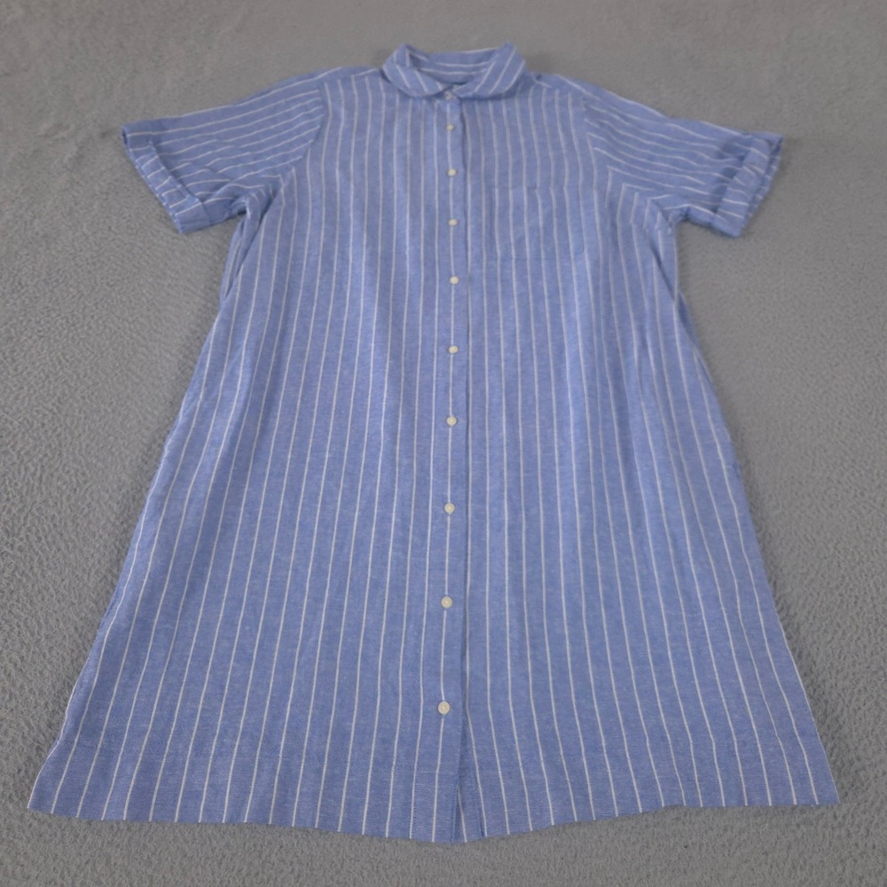 Old Navy Dress Womens Large Tall Multi‎ Stripe Linen-Blend Mini Shirt Pocket